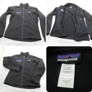 Patagonia‎ Adze Jacket Women Medium Black Thermal Softshell Water Resistant Logo
